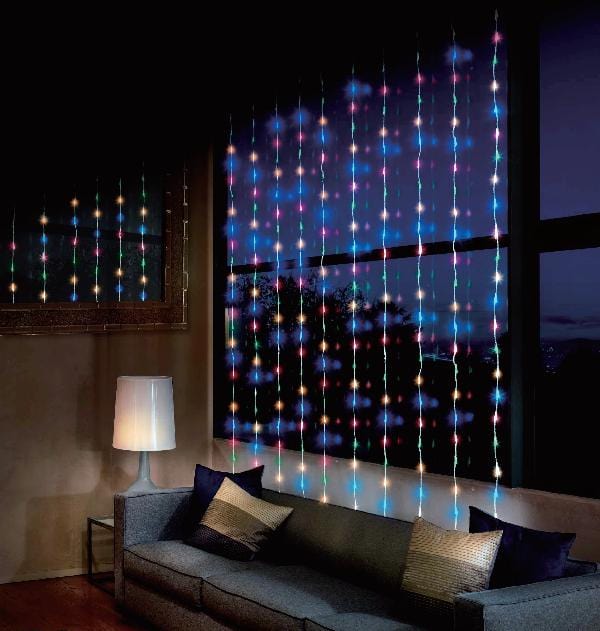 LED Multicolour Waterfall Curtain (2x2m)