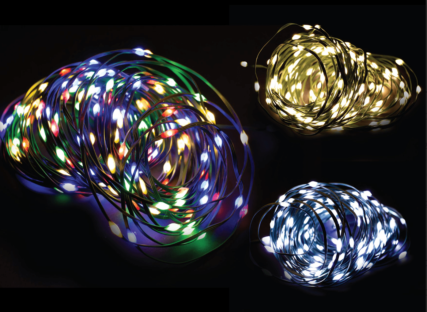 300 LED Easy-Wrap Flexi Fairy Lights 3 Asst